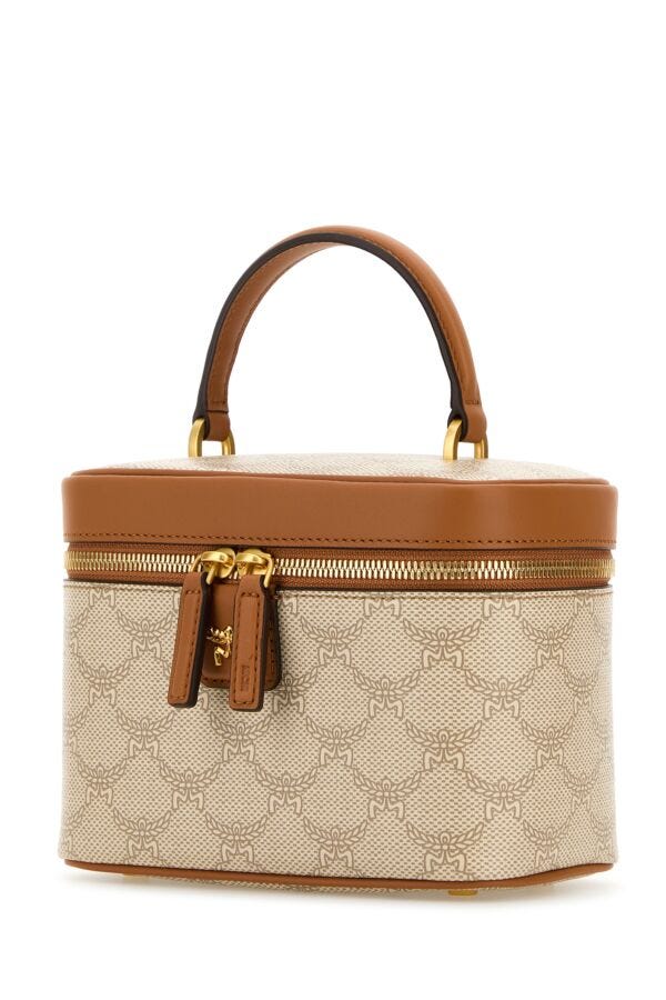 Mcm Woman Printed Canvas Small Himmel Vanity Handbag