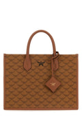 Mcm Woman Printed Canvas Himmel Medium Shopping Bag