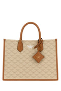 Mcm Woman Printed Canvas Himmel Medium Shopping Bag