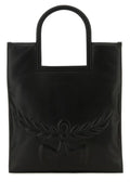 Mcm Woman Black Nappa Leather Aren Shopping Bag