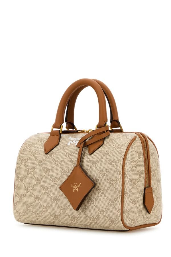 Mcm Woman Printed Canvas Ella Boston Handbag