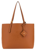 Mcm Woman Caramel Leather Medium Himmel Shopping Bag