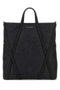 Alexander Mcqueen Man Black Nylon The Harness Shopping Bag