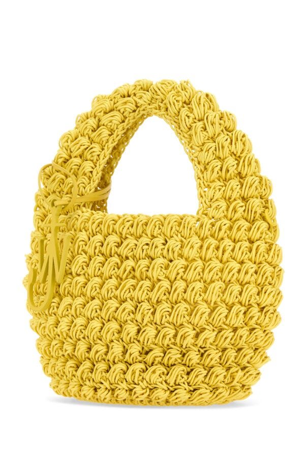 Jw Anderson Woman Yellow Knit Popcorn Shopping Bag