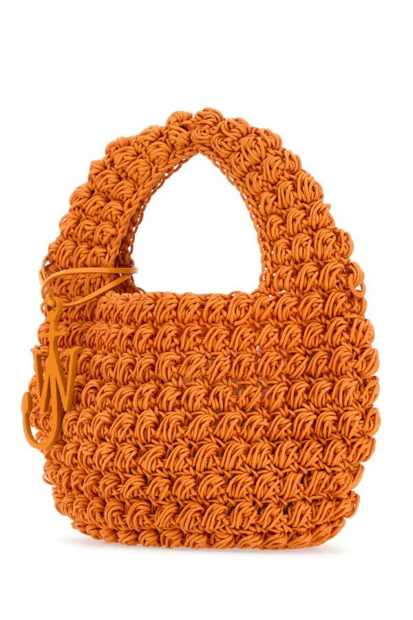 Jw Anderson Woman Orange Knit Popcorn Handbag