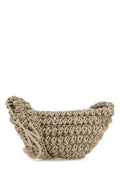 Jw Anderson Man Dove Grey Knit Popcorn Sling Crossbody Bag