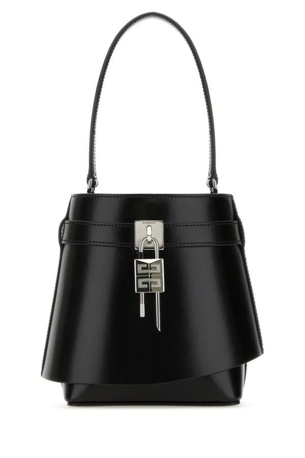 Givenchy Woman Black Leather Shark Lock Bucket Bag