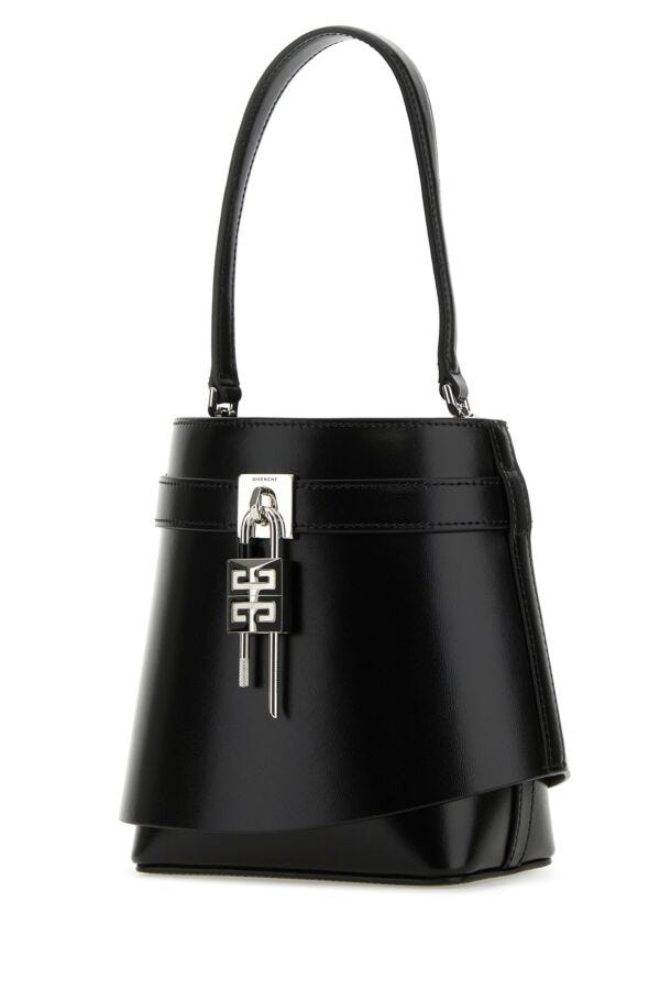 Givenchy Woman Black Leather Shark Lock Bucket Bag