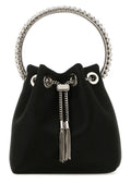 Jimmy Choo Woman Black Satin Bon Bon Bucket Bag
