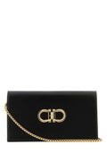 Salvatore Ferragamo Woman Black Leather Gancini Shoulder Bag
