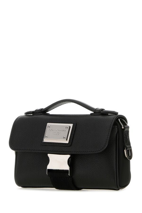 Dolce & Gabbana Man Black Leather Handbag
