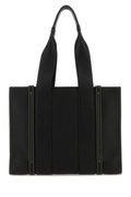 Chloe Woman Black Leather Medium Woody Shopping Bag