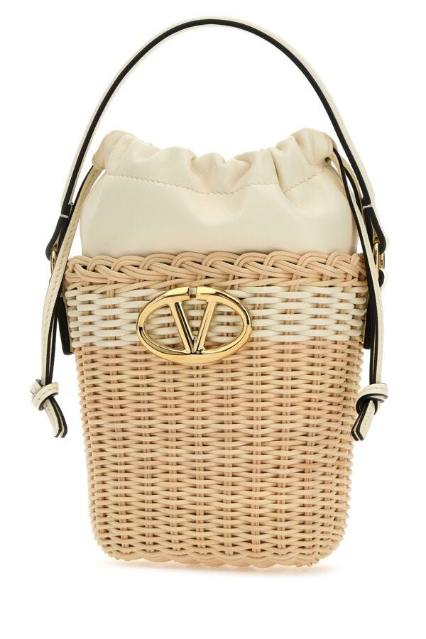 Valentino Garavani Woman Raffia Bucket Bag