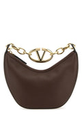Valentino Garavani Woman Brown Leather Mini Hobo Vlogo Moon Handbag