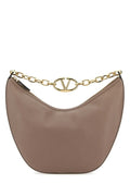 Valentino Garavani Woman Antiqued Pink Leather Medium Hobo Vlogo Moon Shoulder Bag