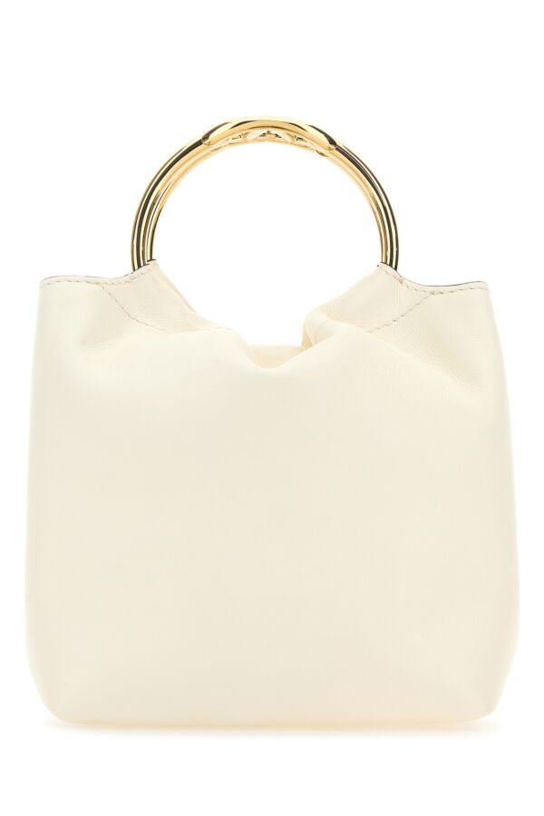 Valentino Garavani Woman Ivory Leather Bucket Bag