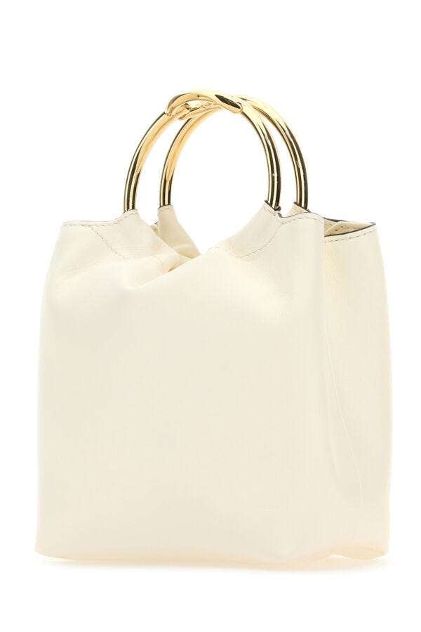 Valentino Garavani Woman Ivory Leather Bucket Bag