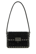Valentino Garavani Woman Black Tweed Rockstud23 Shoulder BagÃƒÆ’Ã‚Â¢
