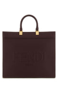 Fendi Woman Grape Leather Medium Sunshine Shopping Bag