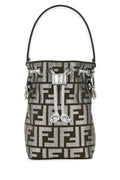 Fendi Woman Embroidered Fabric Mini Mon Tresor Bucket Bag