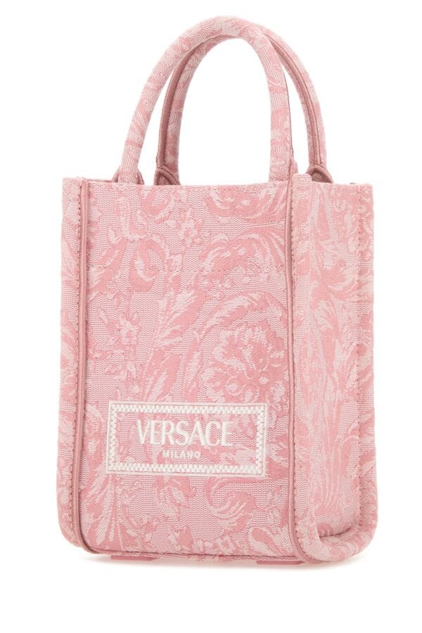 Versace Woman Embroidered Fabric Mini Athena Handbag