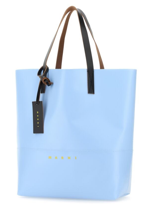 Marni Man Light Blue Pvc Tribeca Shopping Bag