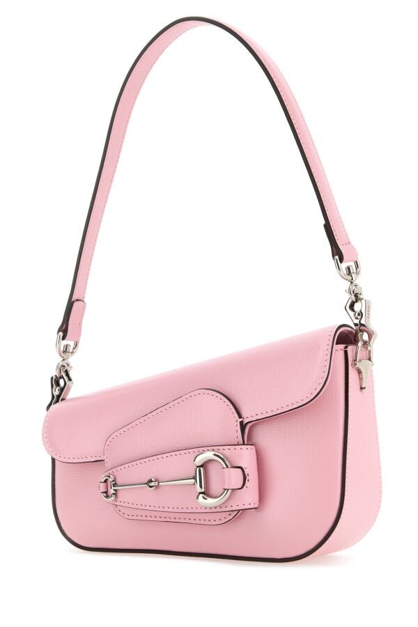 Gucci Woman Pink Leather Mini Gucci Horsebit 1955 Handbag