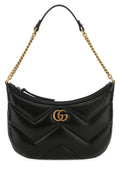 Gucci Woman Black Leather Gg Marmont Shoulder Bag