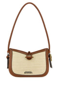 Isabel Marant Woman Two Tone Raffia And Leather Vigo Shoulder Bag