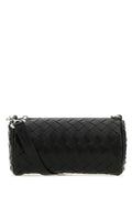 Bottega Veneta Man Black Leather Barrel Crossbody Bag