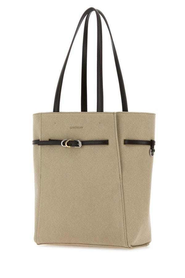 Givenchy Woman Sand Canvas Small Voyou Shopping Bag