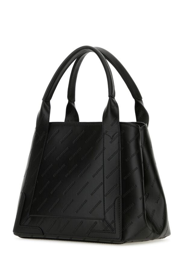 Balenciaga Woman Black Leather Cabas Handbag