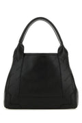 Balenciaga Woman Black Leather Cabas Navy Xs Handbag