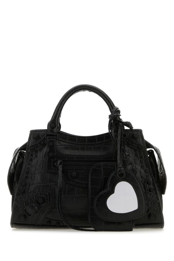 Balenciaga Woman Black Nappa Leather Neo Cagole Xs Handbag