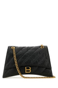 Balenciaga Woman Black Leather Crush M Shoulder Bag