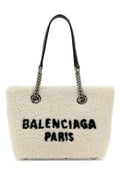Balenciaga Woman White Shearling Duty Free S Handbag