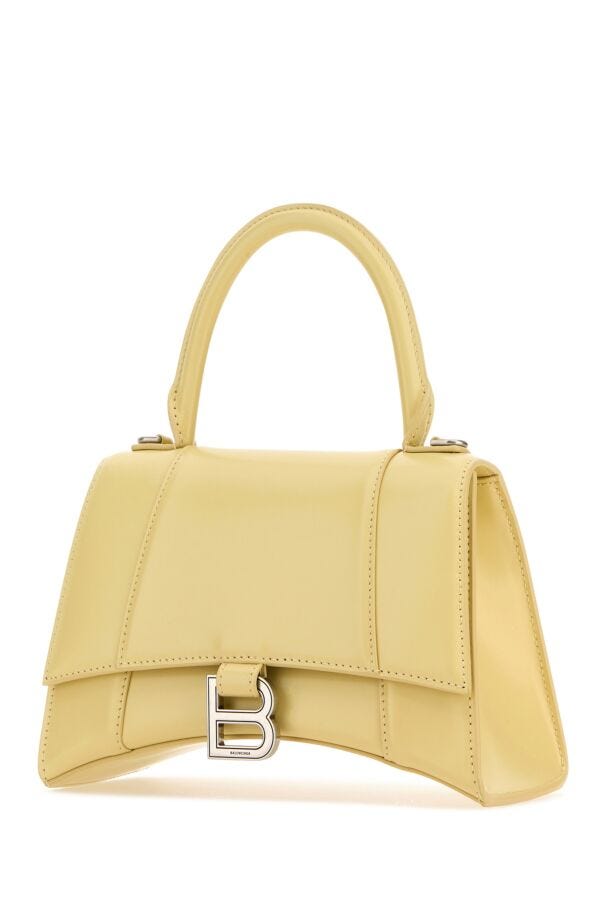 Balenciaga Woman Pastel Yellow Leather Small Hourglass Handbag