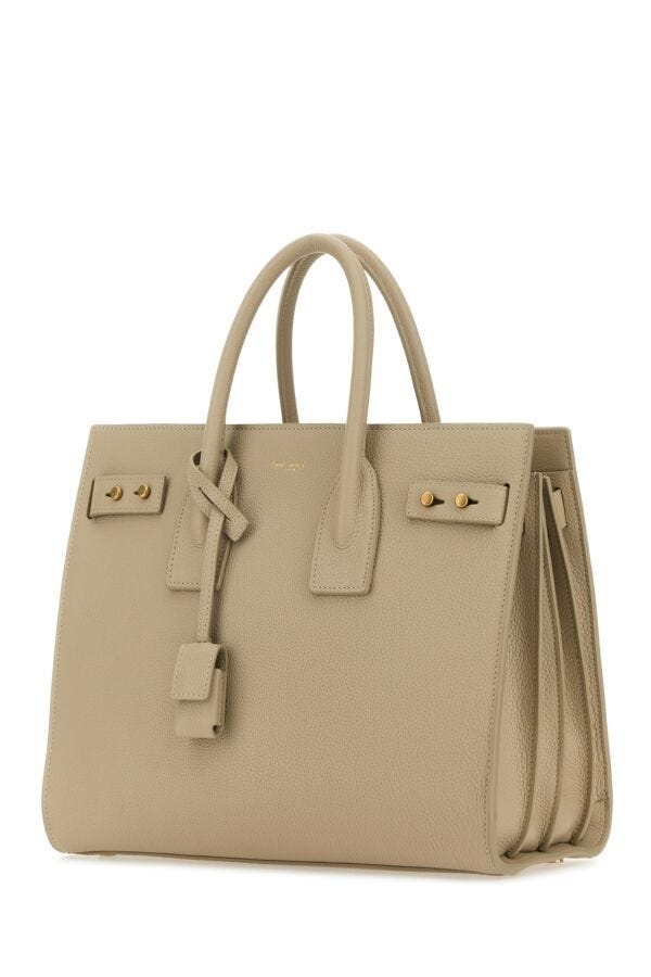 Saint Laurent Woman Sand Leather Mini Sac De Jour Handbag