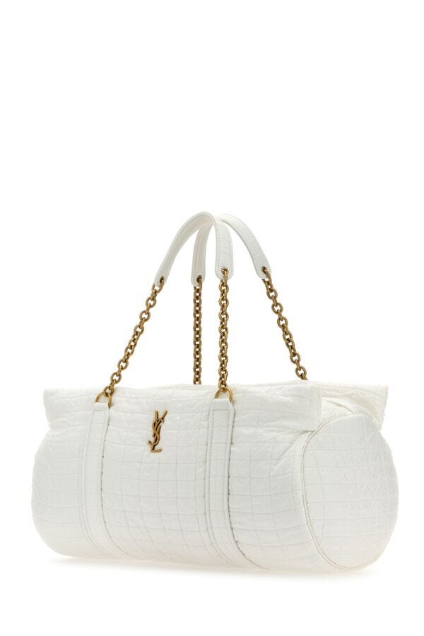 Saint Laurent Woman White Fabric Gloria Travel Bag