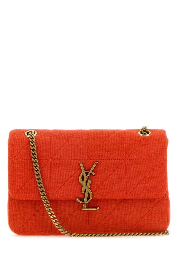 Saint Laurent Woman Coral Jersey Medium Jamie Shoulder Bag