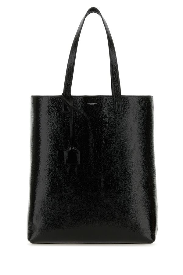 Saint Laurent Man Black Leather Bold Shopping Bag