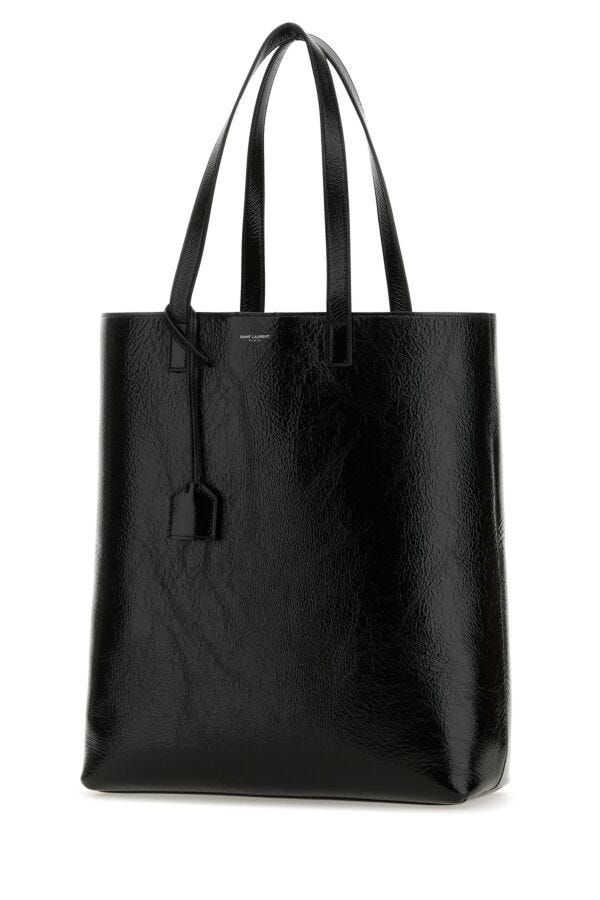 Saint Laurent Man Black Leather Bold Shopping Bag