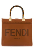 Fendi Woman Caramel Leather Small Sunshine Shopping Bag