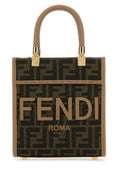 Fendi Woman Embroidered Canvas Mini Sunshine Handbag