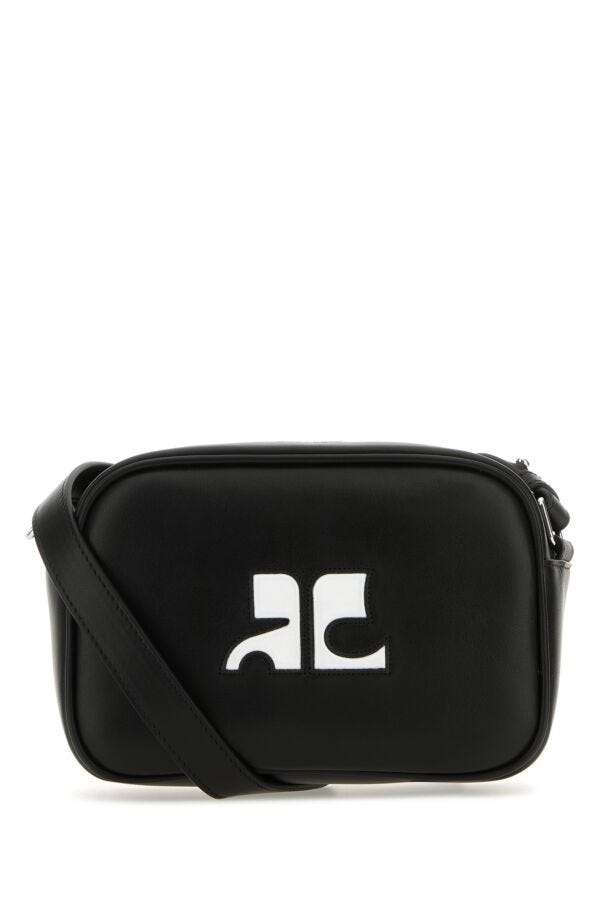 Courreges Woman Black Leather Reedition Shoulder Bag
