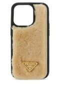 Prada Woman Sand Shearling Iphone 14 Pro Cover