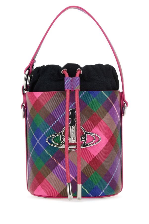 Vivienne Westwood Woman Printed Synthetic Leather Small Daisy Bucket Bag