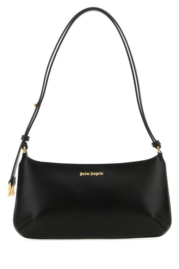 Palm Angels Woman Black Leather Giorgina Shoulder Bag