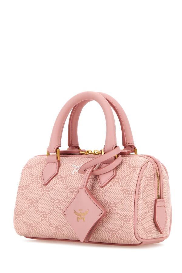 Mcm Woman Printed Canvas Ella Boston Handbag