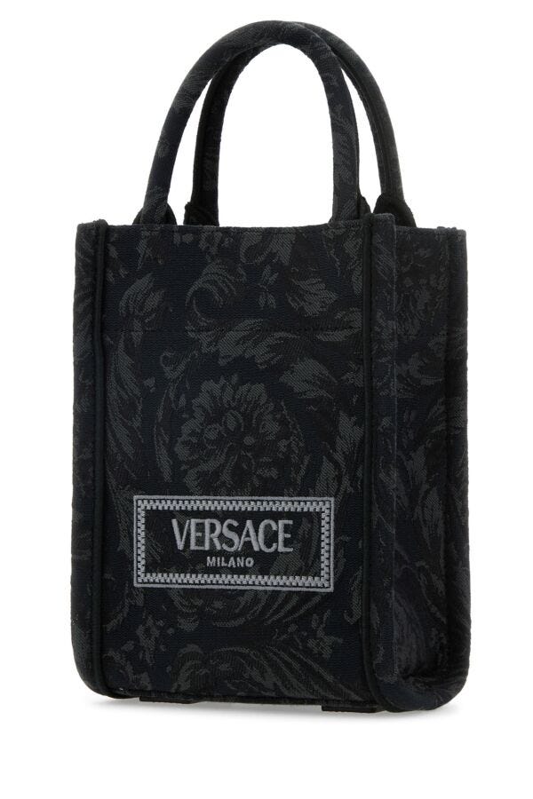 Versace Man Embroidered Fabric Mini Athena Handbag